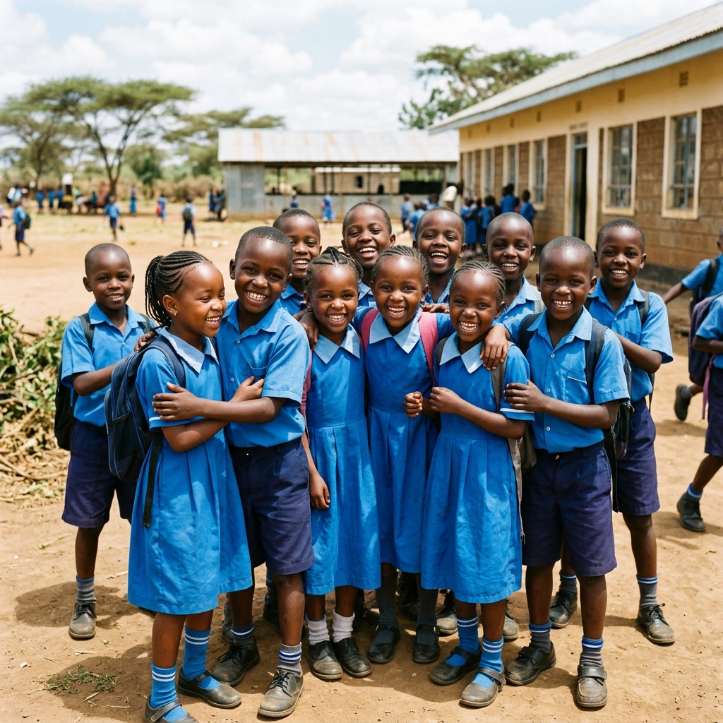 School children in Botswana supported by De Beers CSR program